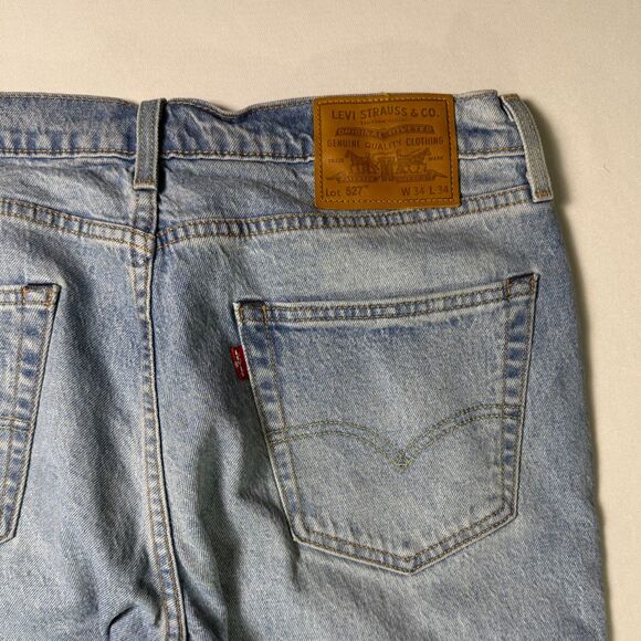 Levi's 527 PREMIUM Denim Men's Size 34x34 Light Wash, Distressed, Quality! 2/$50 - Picture 11 of 16